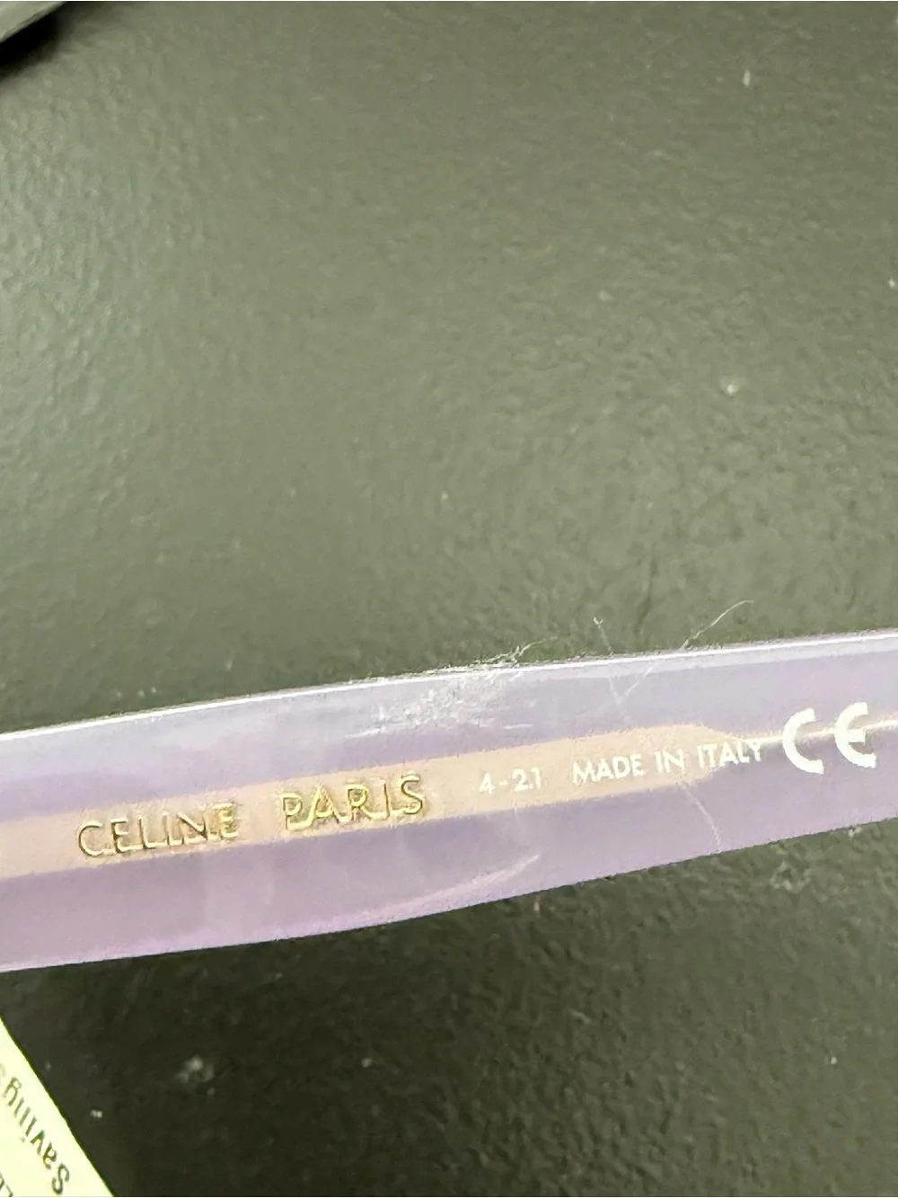 NWT Celine CL401921 Sunglasses Purple Translucent Acetate Square Round Shade